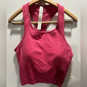 NWT Lululemon raspberry Cooley Tank Top cropped size 12.